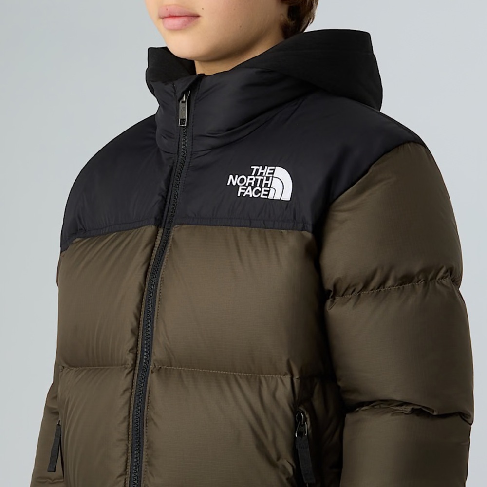 The North Face Teens 1996 Retro Nuptse Jacket Black Forest Green Teen 10 Kids - Picture 5 of 16